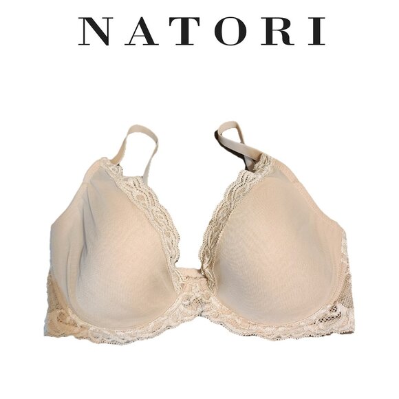 Natori Feathers Contour Underwire Plunge Bra 36DD - Picture 1 of 13
